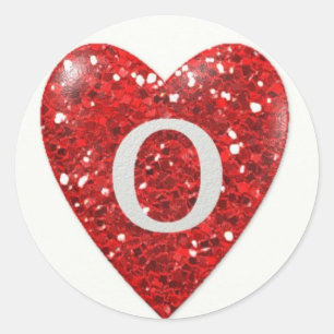 Pegatina Redonda Sparkle Heart O