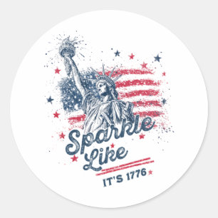 Pegatina Redonda Sparkle Like It's 1776, Patriotic Design, American