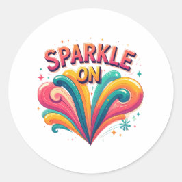Pegatina Redonda Sparkle Un — Shimmering Inspirational Sticker Coll
