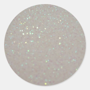 Pegatina Redonda Sparkles y Purpurinas - Blanco Crema Pastel