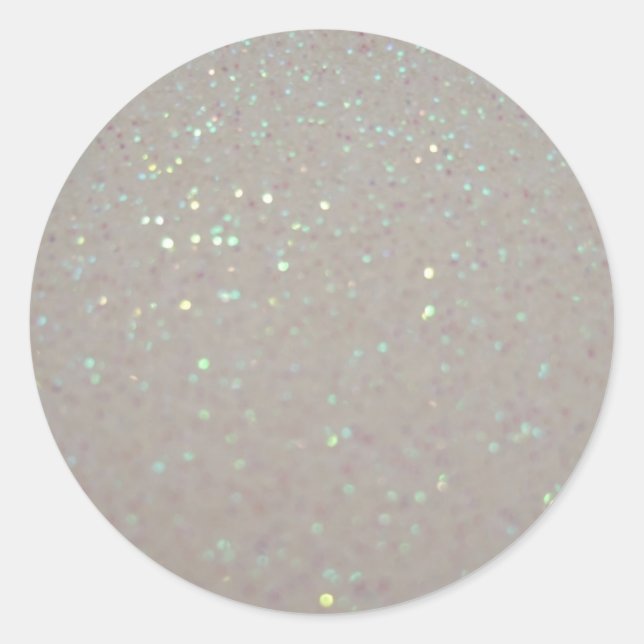 Pegatina Redonda Sparkles y Purpurinas - Blanco Crema Pastel (Anverso)