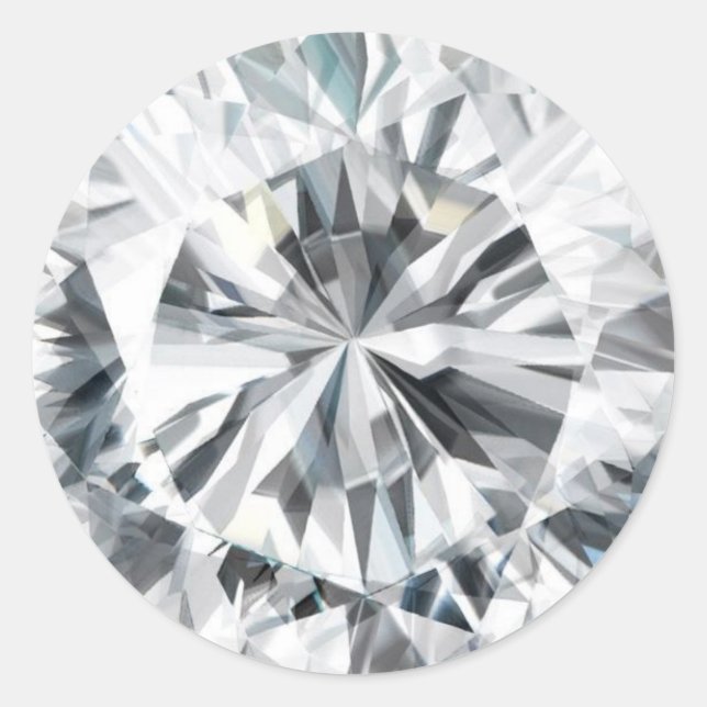 Pegatina Redonda Sparkling Diamond textura April Birthstone (Anverso)