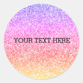 Pegatina Redonda Sparkling elegante giratorio arco iris colorido li