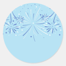 Pegatina Redonda Sparkling Firecracker, 4 de julio