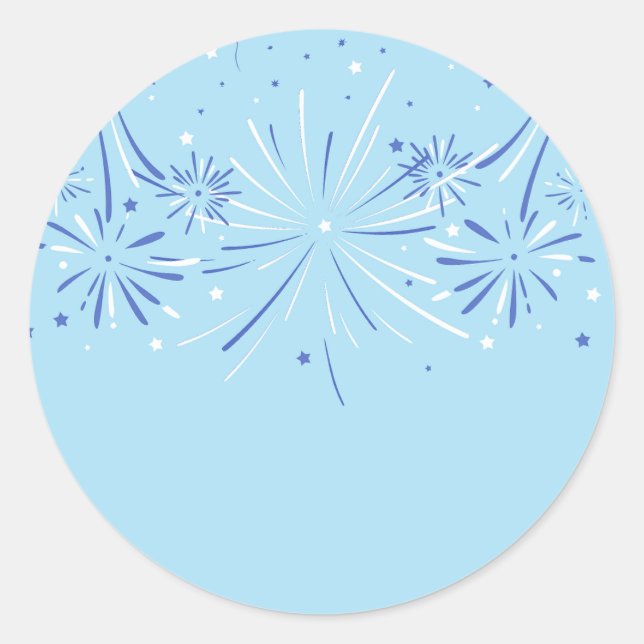 Pegatina Redonda Sparkling Firecracker, 4 de julio (Anverso)