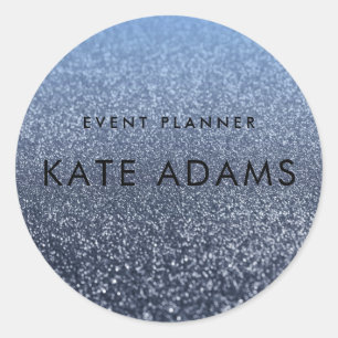 Pegatina Redonda Sparkling Gold Marble Dark Naval Resumen