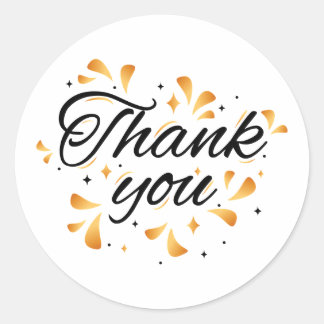 Pegatina Redonda Sparkling gold thank You Classic Round Sticker