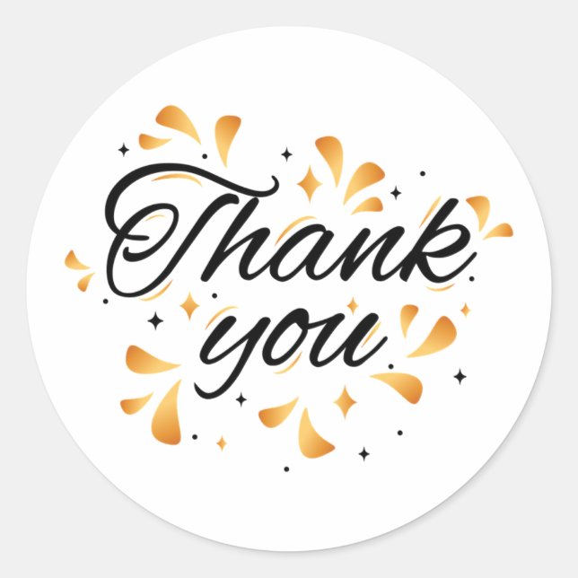 Pegatina Redonda Sparkling gold thank You Classic Round Sticker (Anverso)