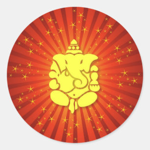 Pegatina Redonda Sparkling Lord Ganesha