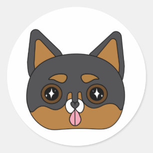 Pegatina Redonda Sparkly chihuahua