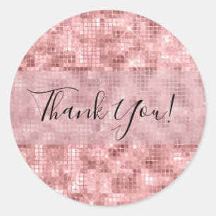 Pegatina Redonda Sparkly Rosa Gold Pink Luxury Sparkle Girly Fiesta