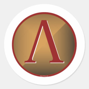Pegatina Redonda Spartan Lambda Shield