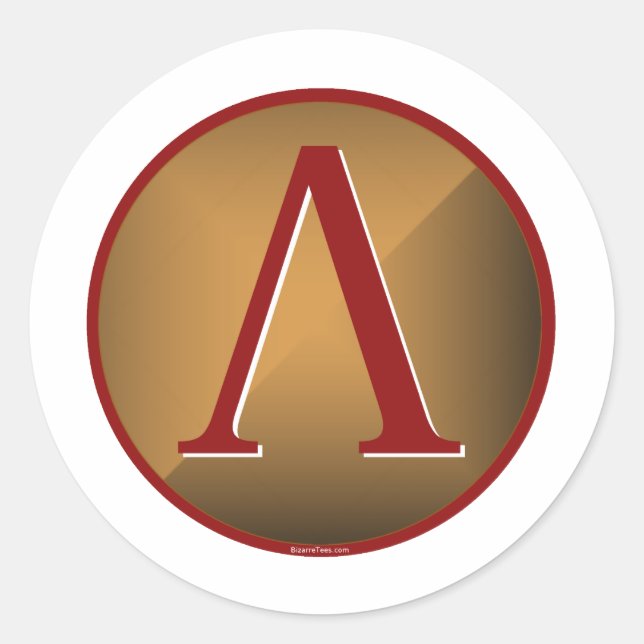 Pegatina Redonda Spartan Lambda Shield (Anverso)