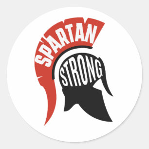 Pegatina Redonda Spartan Strong