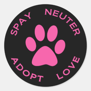 Pegatina Redonda Spay Neuter Adopte el Amor