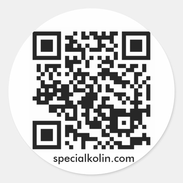 Pegatina Redonda SpecialKolin.com Pegatinas de código QR! (Anverso)