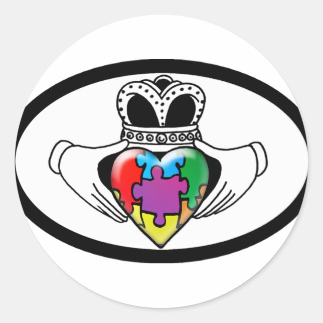 Pegatina Redonda Spectrum Claddagh (Anverso)
