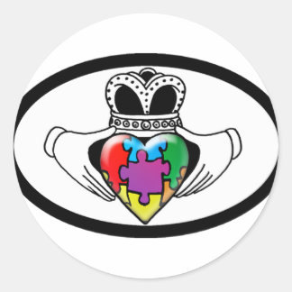 Pegatina Redonda Spectrum Claddagh