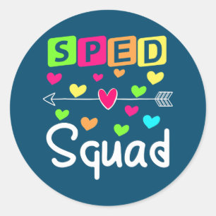 Pegatina Redonda SPED Squad obsequio a profesores de educación espe