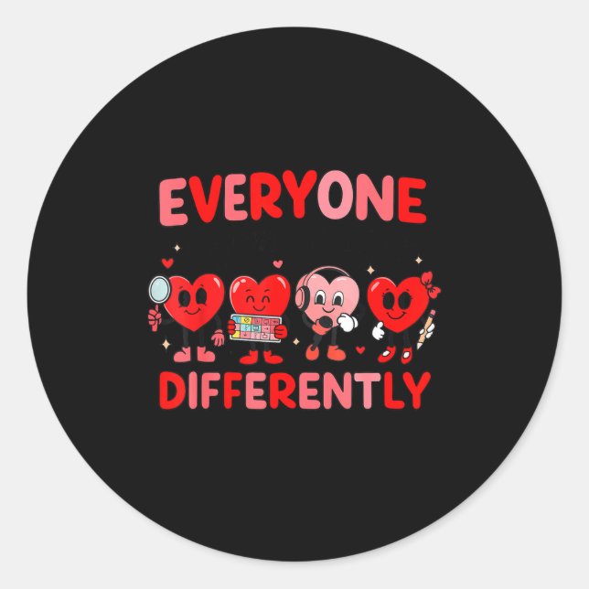 Pegatina Redonda Speech Therapy Language Pathologist Valentines Day (Anverso)