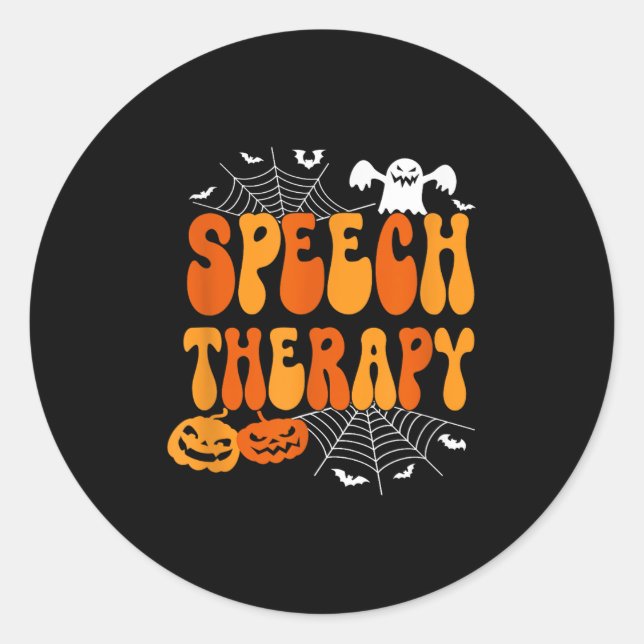 Pegatina Redonda Speech Therapy Speech Therast Speech Pathology Hal (Anverso)