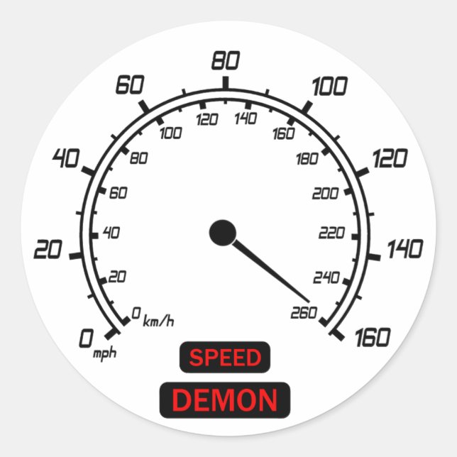 Pegatina Redonda Speed Demon (Anverso)