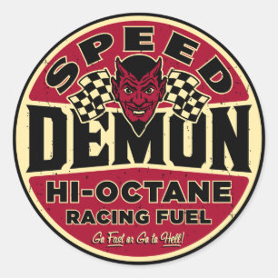 Pegatina Redonda Speed Demon 003A