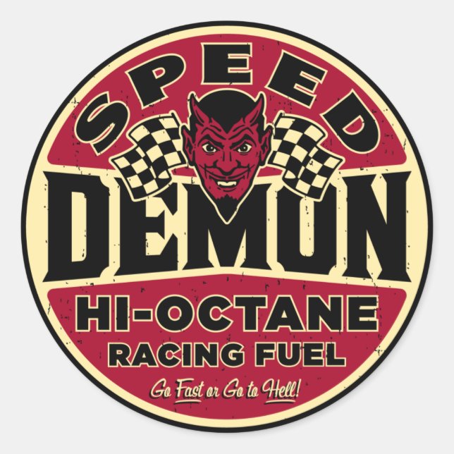 Pegatina Redonda Speed Demon 003A (Anverso)