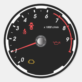 Pegatina Redonda Speedometer - Tachometer Car Lover Phone