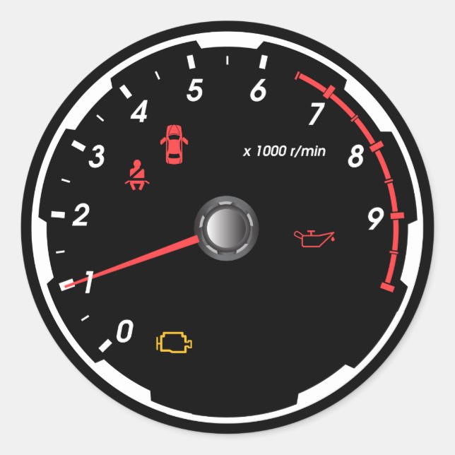 Pegatina Redonda Speedometer - Tachometer Car Lover Phone (Anverso)