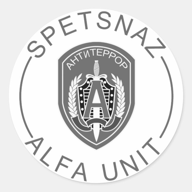 Pegatina Redonda Spetsnaz Alfa (Anverso)