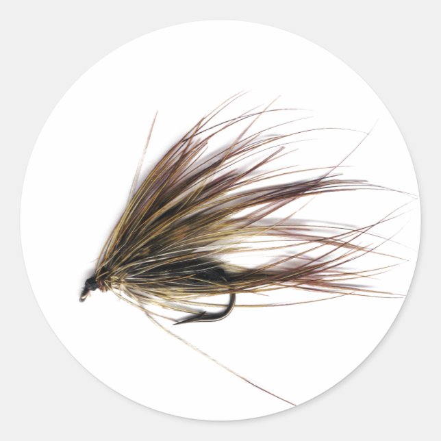 Pegatina Redonda Spey Fly (Anverso)