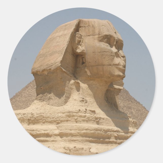 Pegatina Redonda sphinx giza (Anverso)