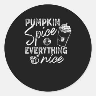 Pegatina Redonda Spice De Calabaza Y Todo Lo Bueno Cae Café Latt