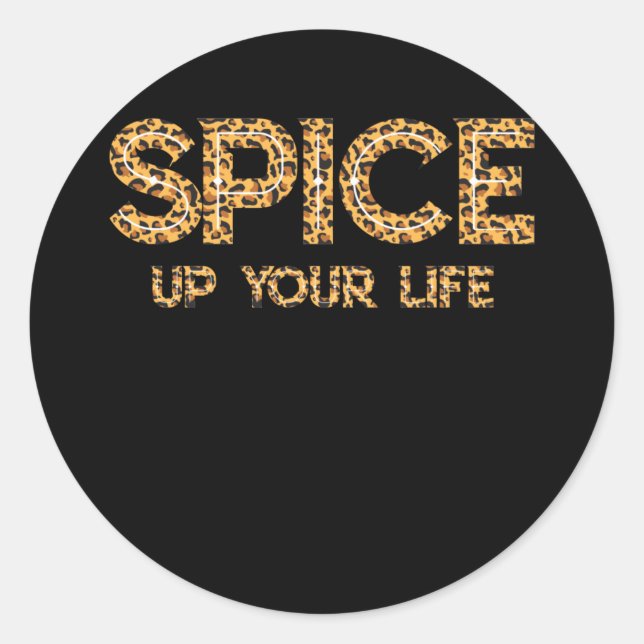 Pegatina Redonda Spice Up Your Life Leopard (Anverso)