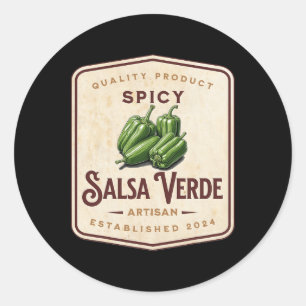 Pegatina Redonda Spicy Salsa Verde Halloween Familia Costum