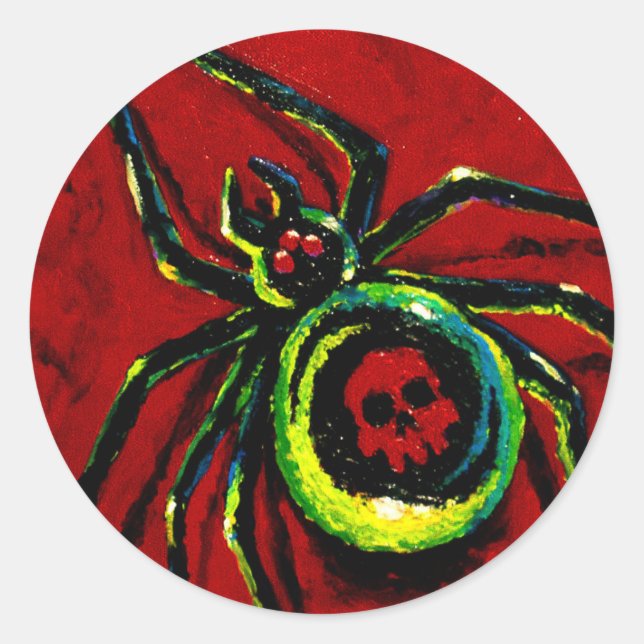 Pegatina Redonda Spider (Anverso)