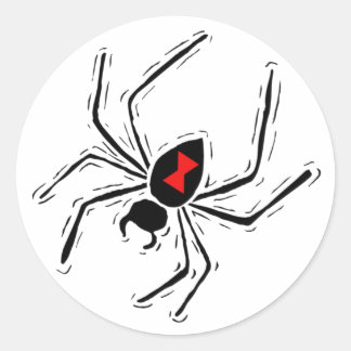 Pegatina Redonda Spider de viuda negra