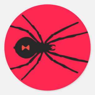 Pegatina Redonda Spider de viuda negra