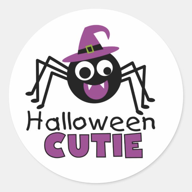 Pegatina Redonda Spider Halloween Cutie (Anverso)