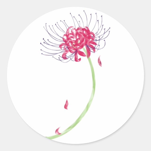 Pegatina Redonda Spider Lily (Anverso)