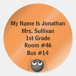 Pegatina Redonda Spider Nametag