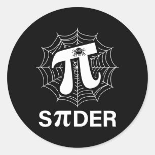 Pegatina Redonda Spider Pi Spider Science Math Teacher Funny Spider
