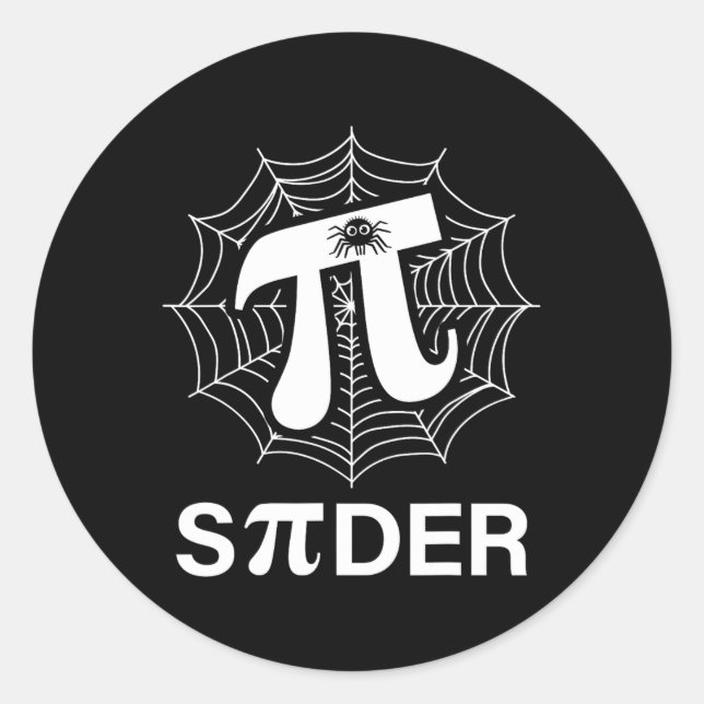 Pegatina Redonda Spider Pi Spider Science Math Teacher Funny Spider (Anverso)