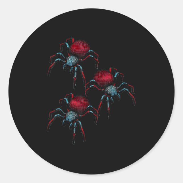 Pegatina Redonda Spider Spider Spider 3d Mujer Hombre Chica (Anverso)