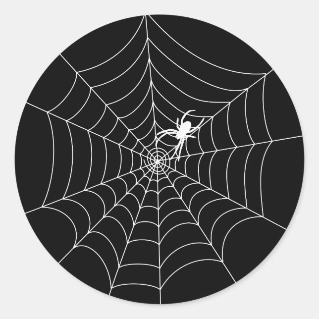 Pegatina Redonda Spider Web (Anverso)