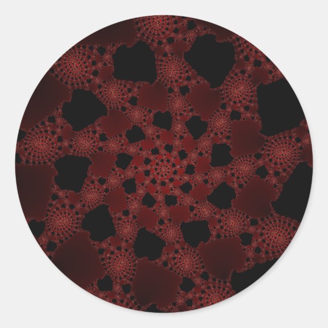 Pegatina Redonda Spiderweb Fractal (Anverso)