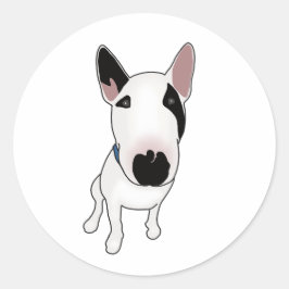 Pegatina Redonda Spike el Bull Terrier Inglés