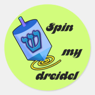 Pegatina Redonda Spin My Dreidel Pegatinas