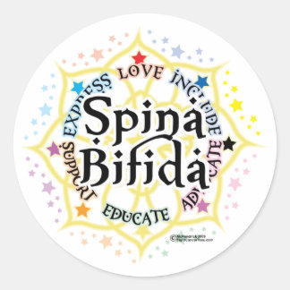 Pegatina Redonda Spina Bifida Lotus